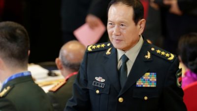 Chinese defense minister arriving tomorrow