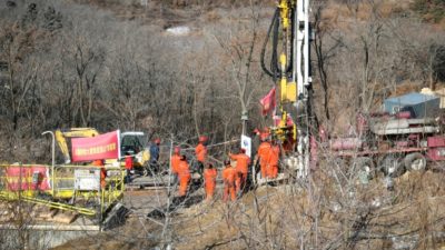 China rescuers drill new ‘lifelines’ to trapped gold miners