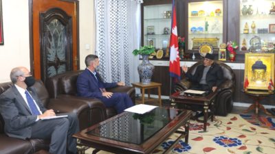 US Ambassador Berry meets NCP Chairman Prachanda