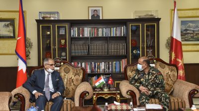 Officiating Nepal Army chief- Indian ambassador meet