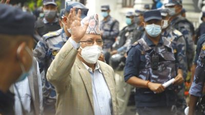 Leaders including Madhav Nepal at Election Commission