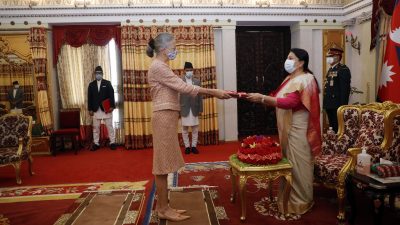 Non-residential ambassadors present credentials to President Bhandari