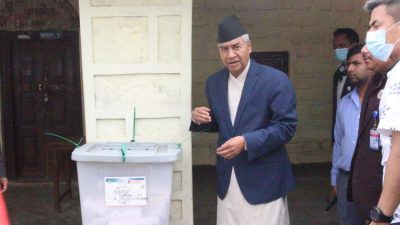PM Deuba votes in local election from Dadeldhura