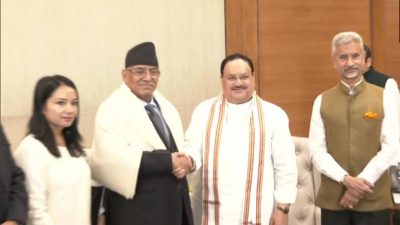 Maoist Centre Chair Prachanda and BJP president Nadda hold talks