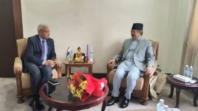 Home Minister Khand and Indian ambassador Srivastava meet