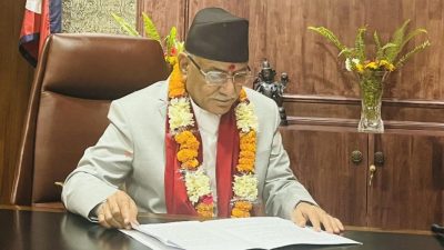 PM Dahal holds discussions with Finance Minister and NRB Governor