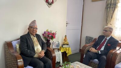 Chair Nepal, Indian Foreign Secretary, Kwatra, hold meeting