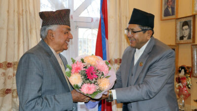 Speaker Ghimire congratulates President elect Paudel