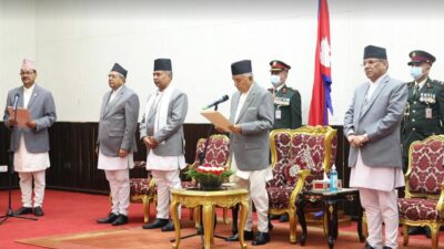 President Paudel administers oath to newly-appointed minister Saud