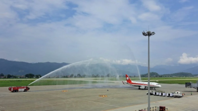 Pokhara Airport sees operation of first international flight