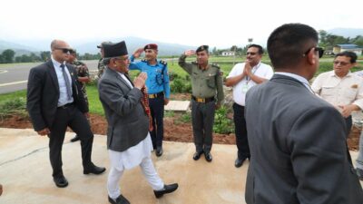 PM Dahal visits landslide-affected Sankhuwasabha