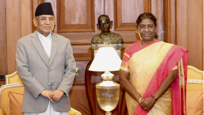 Prime Minister Dahal pays courtesy call on President of India