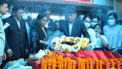 Mortal remains of Dahal kept in party’s office for tributes