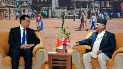 UML Chair Oli and CPC leader Yuan meet