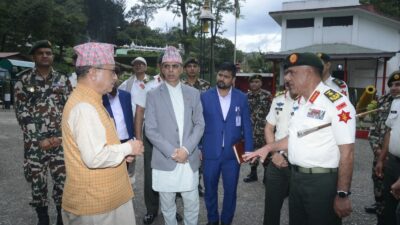 Defence Minister Khadka makes onsite visit of Swayambhu ordnance factory