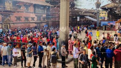 Devotees throng Patan Krishna Mandir