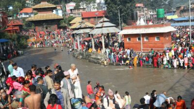 Devotees throng Gokarneshwor Temple on ‘Kushe Aunsi’