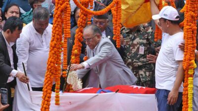 Top leaders including Prime Minister Dahal pay last tribute to…