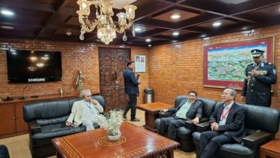 DPM Shrestha leaves for China