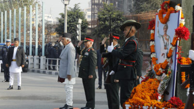 President Paudel offers floral tribute to King Prithvi Narayan Shah