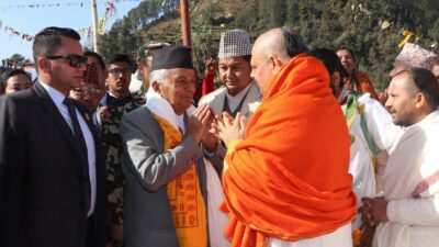 President inaugurates consecration of ‘Muktinath Mahaghanta’ at Panchakot