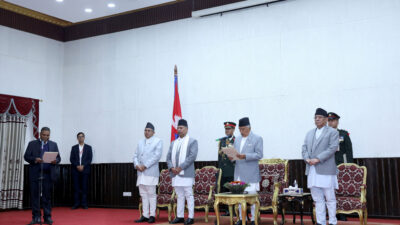 Two ministers, including DPM Yadav, take oath before President