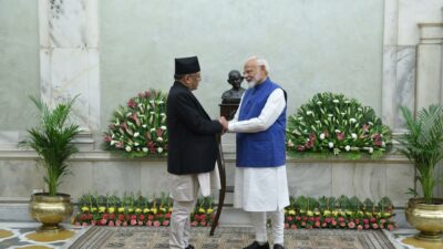 PM Dahal, his Indian counterpart Modi meet