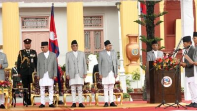 DPM Singh and Paudel take oath of office and secrecy