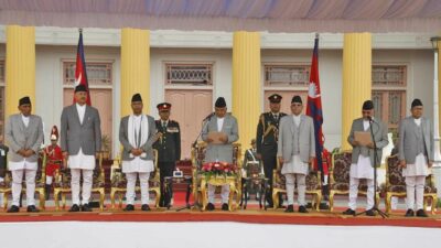 Newly-appointed Prime Minister Oli takes oath of office