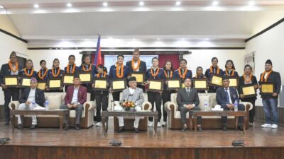 Government awards national women volleyball players, coaches