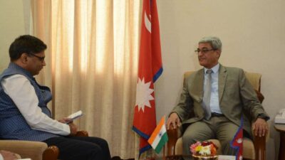 India’s foreign secretary calls on Home Minister Lekhak, discusses various…