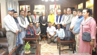 Maoist Centre Chair Dahal consults with transport entrepreneurs