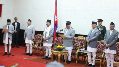 President administers oath of office to Chief Justice