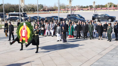 PM Oli lays wreath at Martyrs’ Monument in China