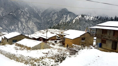 Snowfall in Humla affects normal life