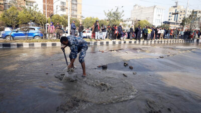 Babarmahal area submerged after water supply pipe bursts