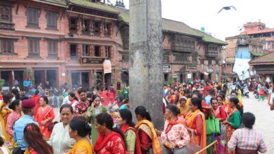 Devotees throng Bhimsen Temple in Bhaktapur