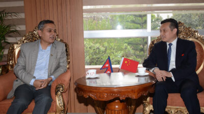 Chinese Envoy Zhang calls on Minister Aryal