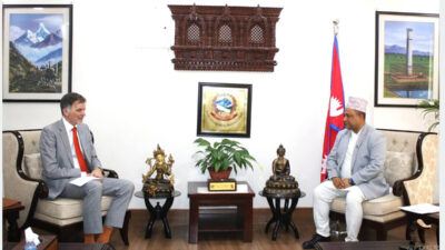 German Ambassador Volz pays courtesy call on Minister Khanal