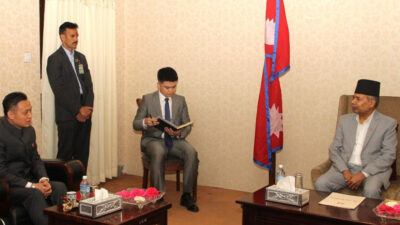 Chinese ambassador pays courtesy call on VP Yadav