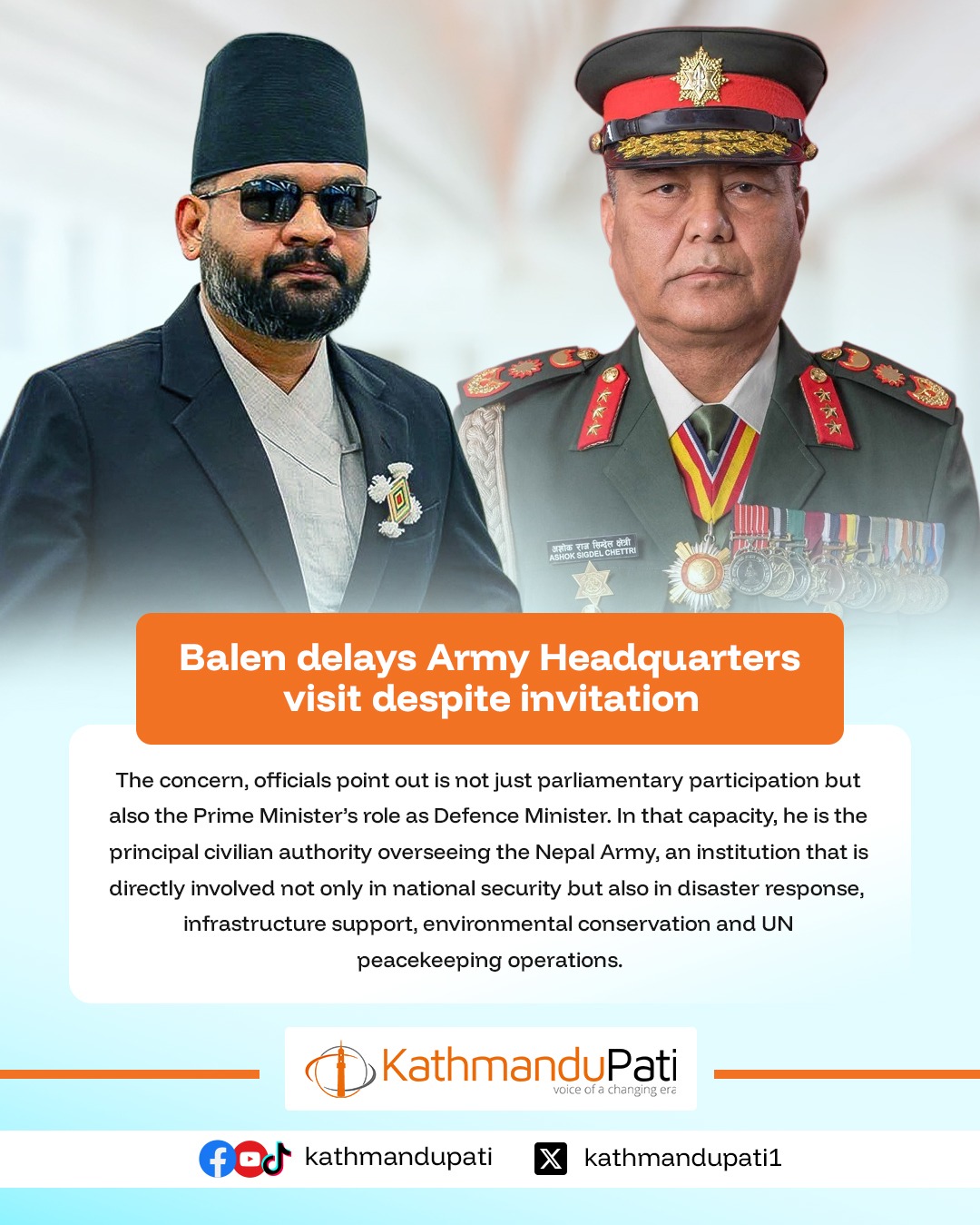 Balen delays Army Headquarters visit despite invitation