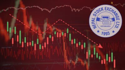 Nepal stock market falls by double digits