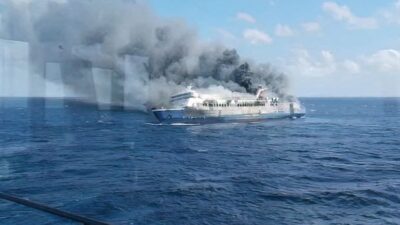 Indonesia ferry fire kills five, dozens missing