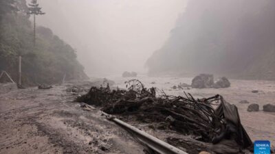 Natural dam threatens Nepal-China border flood zone