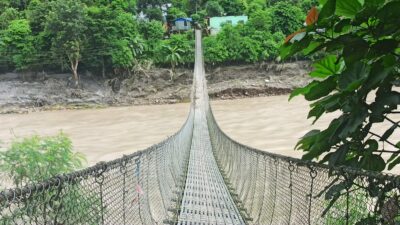 Fresh Trishuli flood sweeps away third suspension bridge
